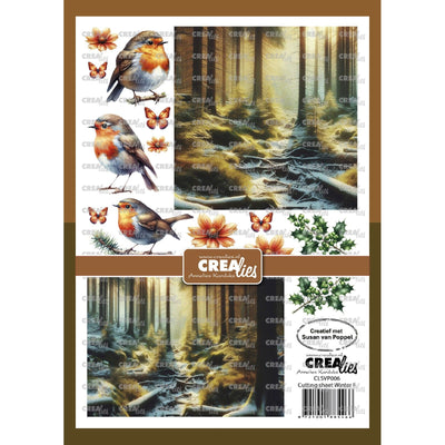 Crealies • foglio pretagliato invernale f 8 fogli