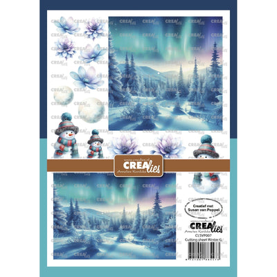 Crealies • foglio da ritagliare invernale g 8 fogli