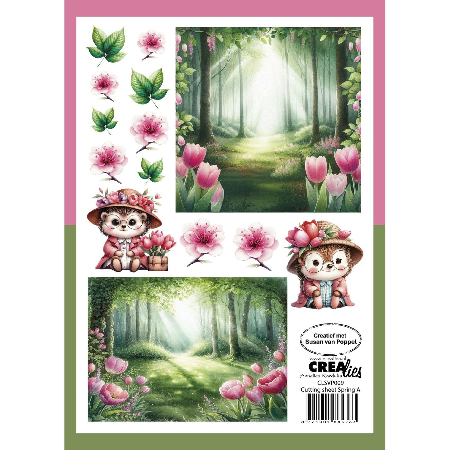 Crealies • cutting sheets papierblok lente a 8 vellen