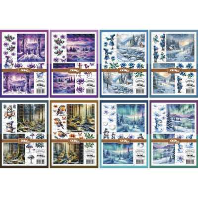 Crealies • paquete de 8 hojas recortables invierno a-h