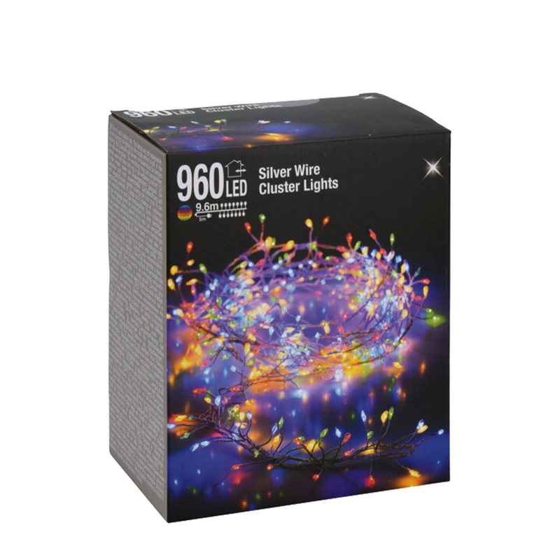 Cluster in filo LED multicolore 960 LED 960cm