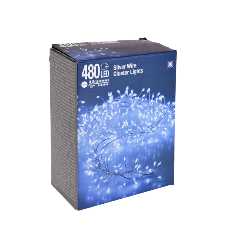 Cable cluster blanco 480 LEDs 480cm