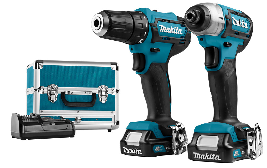 Set combinato Makita clx224sax1 - trapano avvitatore a batteria df333 + avvitatore a percussione td110 12v 2.0ah ioni di litio - clx224sax1