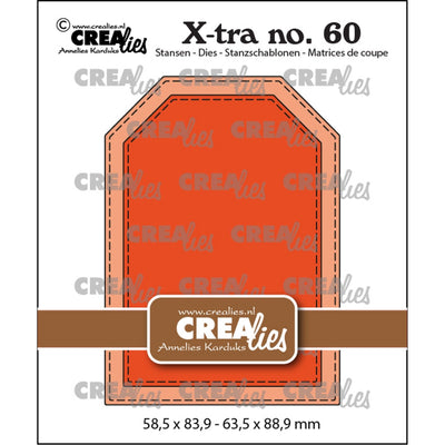 Crealies • etichetta xtra atc con linea di impuntura