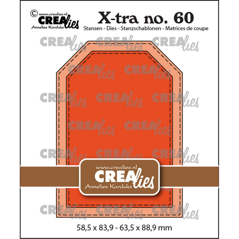 Crealies • etiqueta xtra atc con línea de pespunte