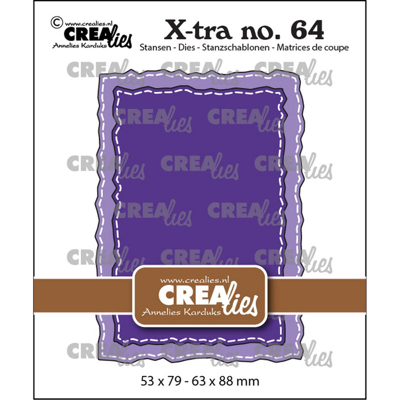 Crealies • x-tra snijmal atc ruwe randen met stiksteeklijn