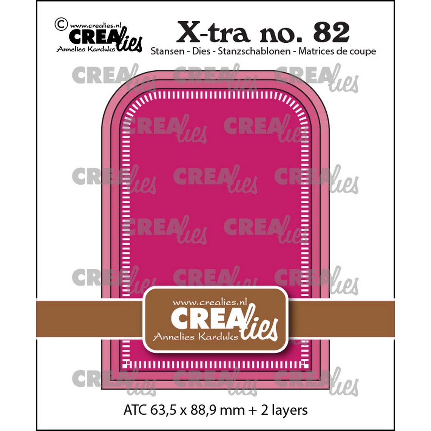 Crealies • xtra atc esquinas redondeadas con pequeñas rayas