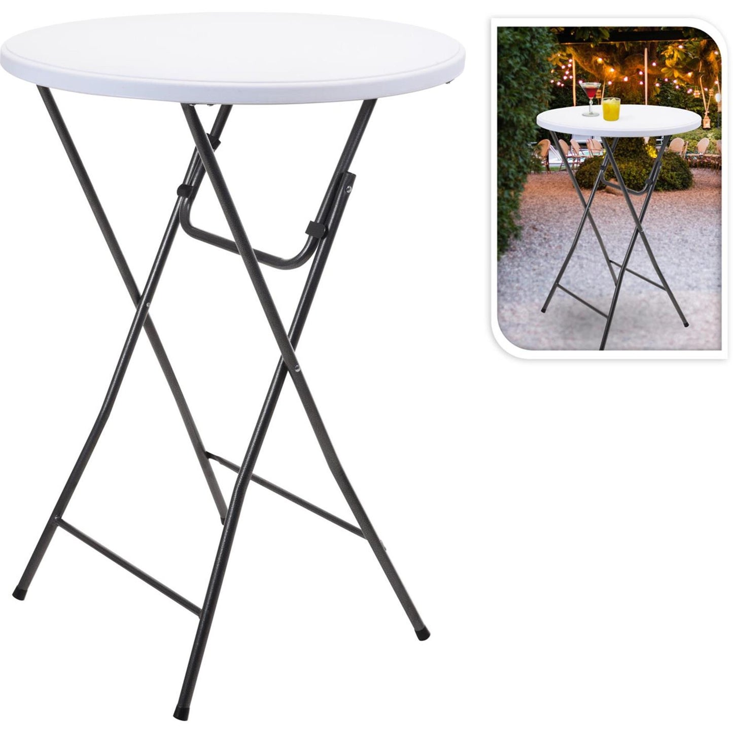 Mesa de pie blanca ø80xh110cm