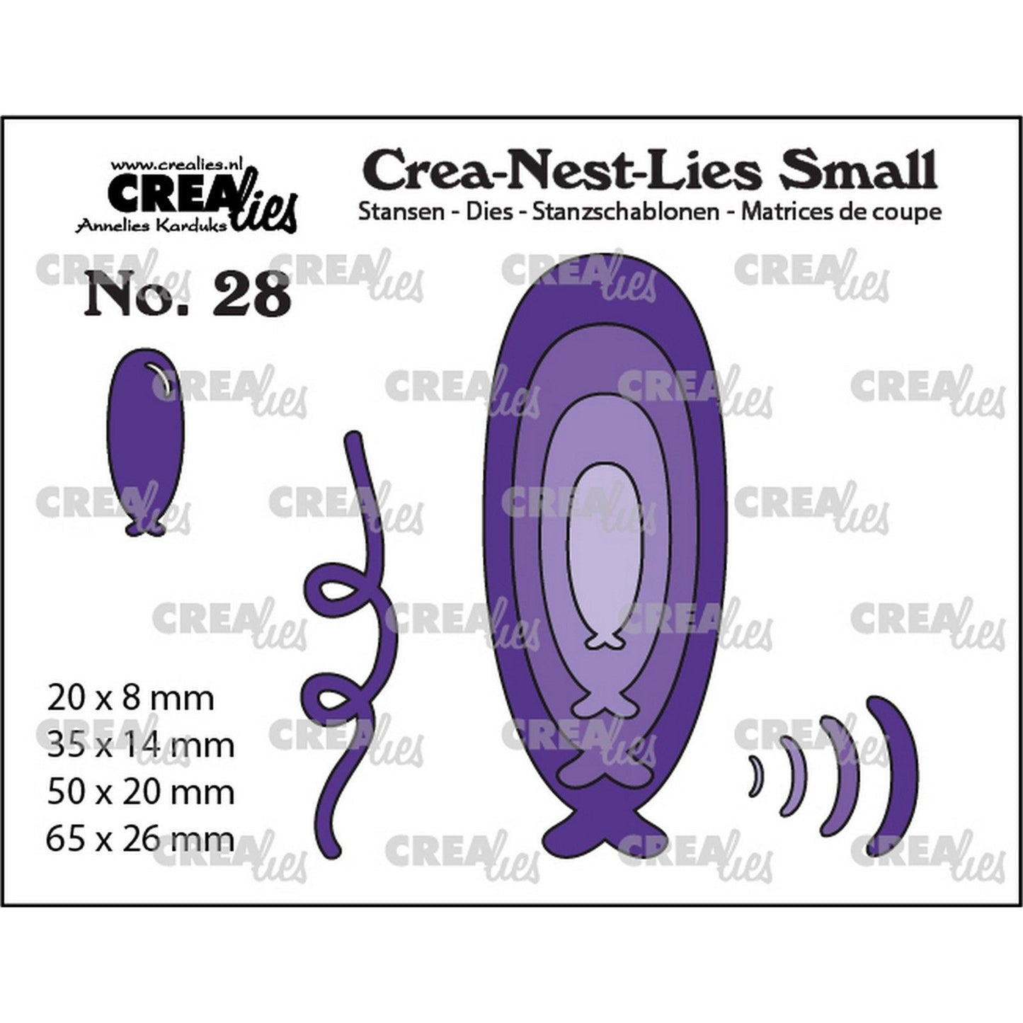 Crealies • crea-nest-lies palloncini piccoli allungati 4x