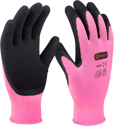 Connex guante jardin latex rosa gr07 - cox938577