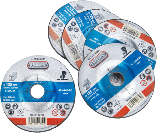 Connex set 5 dischi abrasivi in metallo 125 mm - cox938006