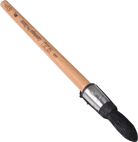 Cepillo de punta patentada Copenhagen pro classic - tamaño 8 - cerdas chinas negras - mango de madera FSC - 23.102.08