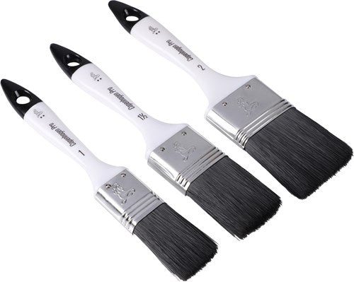Juego de brochas Copenhagen pro - cepillo plano universal - tamaño 12-14-16 - pelo sintético - 3 piezas - mango completo de plástico - 23.900.06