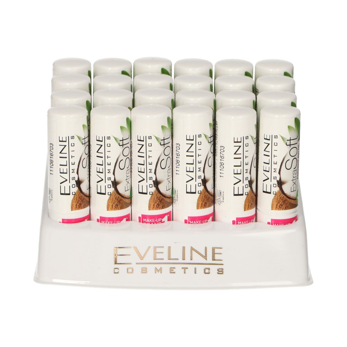 Eveline balsamo labbra extra morbido biologico cocco display 24 pezzi