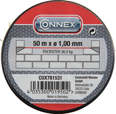 Connex masonry cord pes 1mm fl bobbin 50m - cox781531
