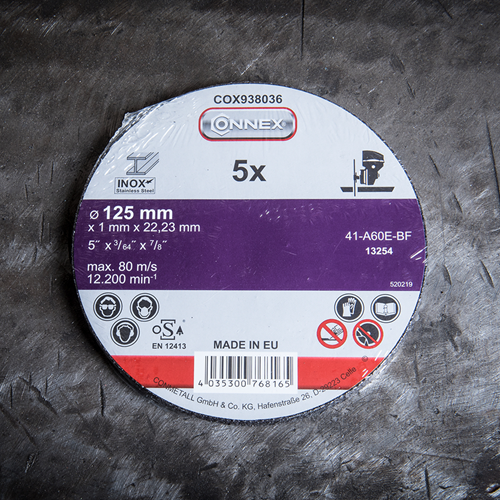 Connex set 5 dischi abrasivi in acciaio inox 125mm - cox938036