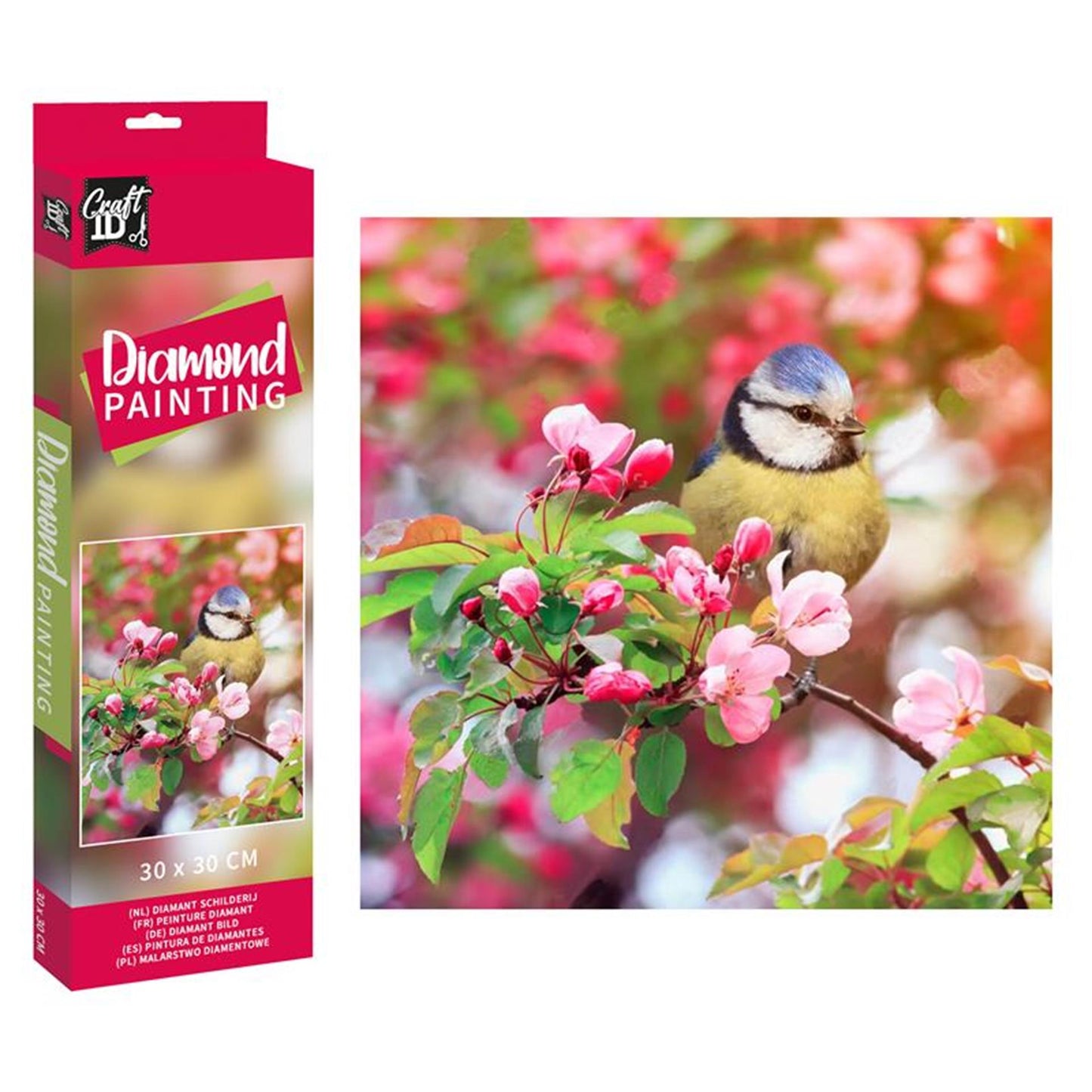 Grafix craft id diamond painting vogel 30x30cm