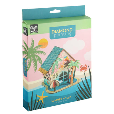 Craft id pintura diamante casa de verano 18x18x16cm