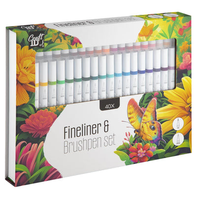 Craft id color set fineliner brush pen 40 pieces