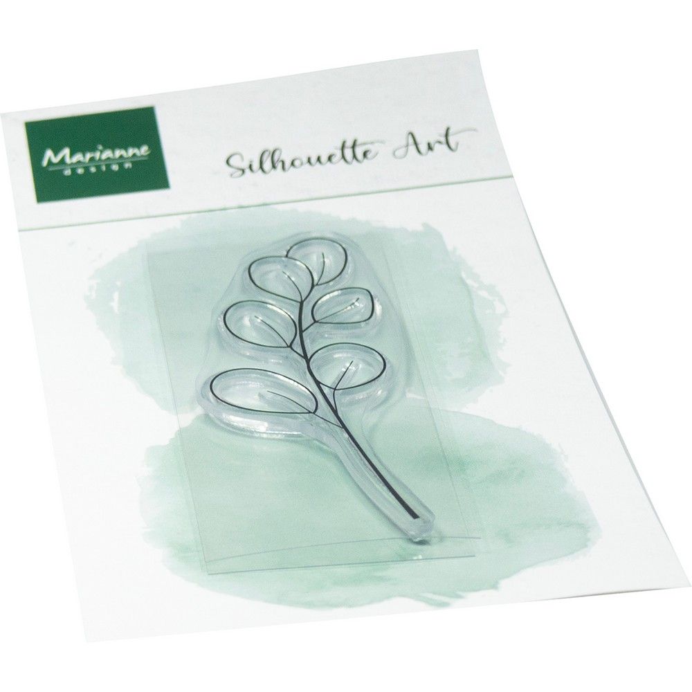 Design Marianne • francobolli trasparenti silhouette art ramoscello di eucalipto