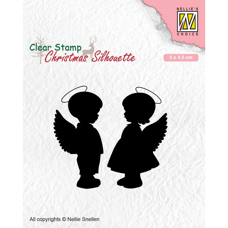 La scelta di Nellie • timbro trasparente con sagome natalizie angelgirl e -boy (5x4,5 cm)