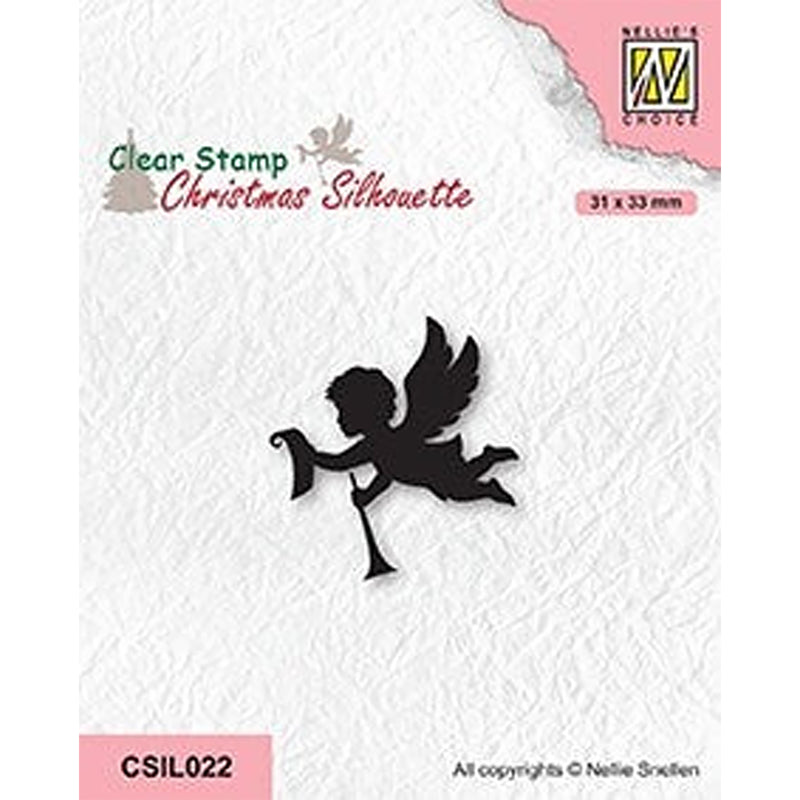 Nellie's choice • christmas silhouettes clear stempel angel with message