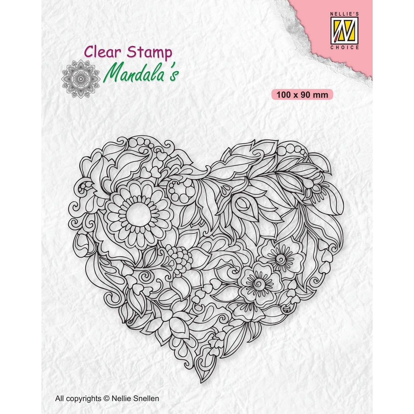 La scelta di Nellie • mandala cuore con fiore mandala con timbro trasparente