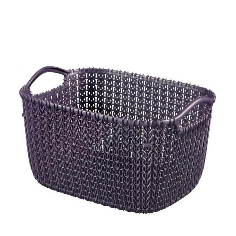 Cesta de almacenamiento Curver knit xs rectángulo violeta crepúsculo