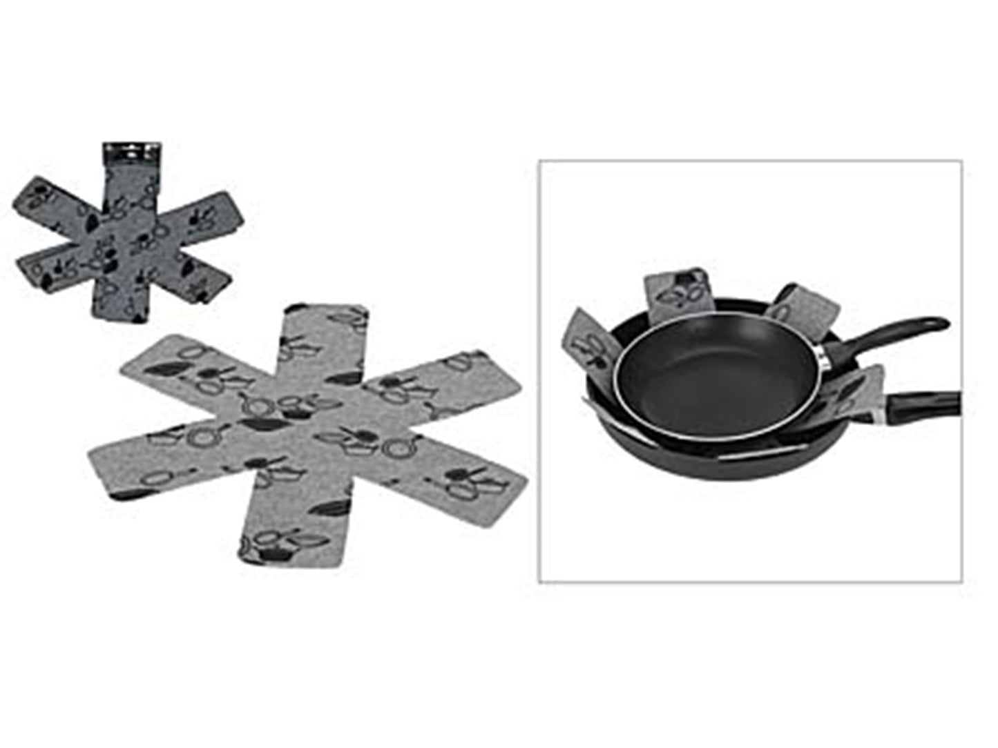 Kitchen tools panbeschermer set 2 stuks 37,5 cm grijs