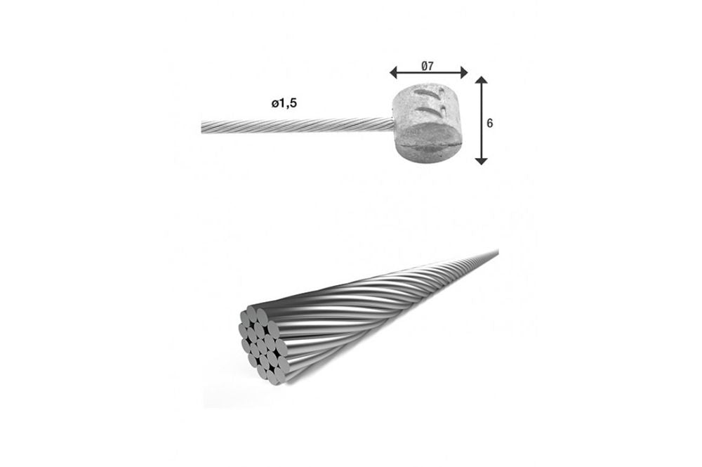 Cable XLC REM A dentro de 3.00 2 NIPP Acero inoxidable BRX87