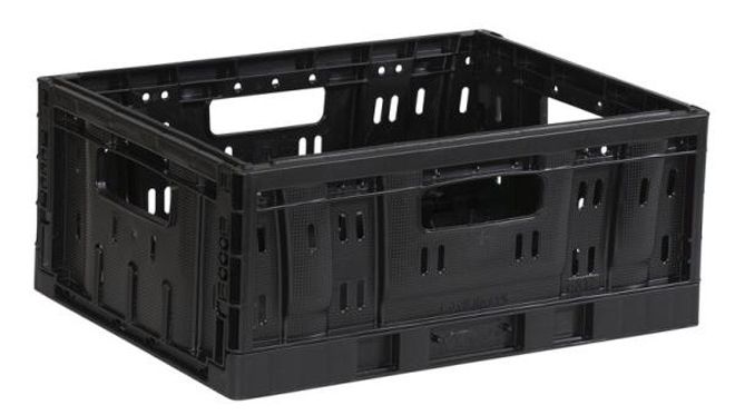 cassa pieghevole di plastica piccola piega da 20 litri neri