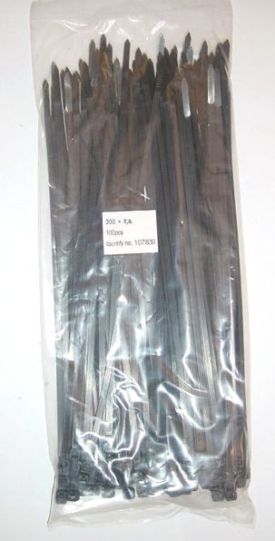 Bridas sin marca 7,6x300 negras bolsa de 100