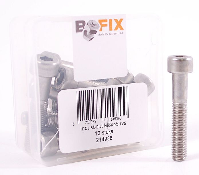Allenbout M8X45 acero inoxidable (P12)