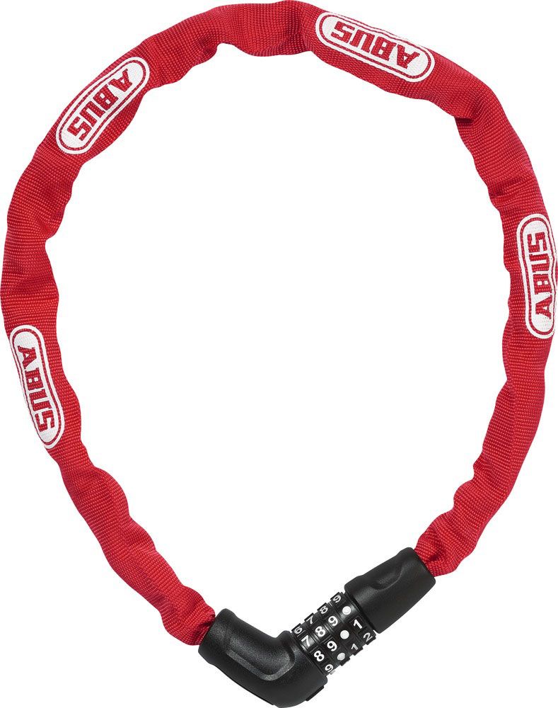ABUS 5805C 75 Lock a catena rossa - 4mm di spessore - 75 cm di lunghezza
