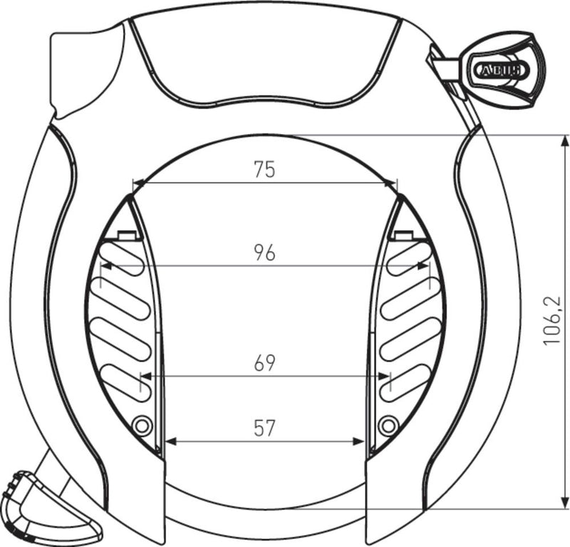 ABUS PRO SHIELD XPLUS 5955 ART2 - Black - Lock Ring - 9 15