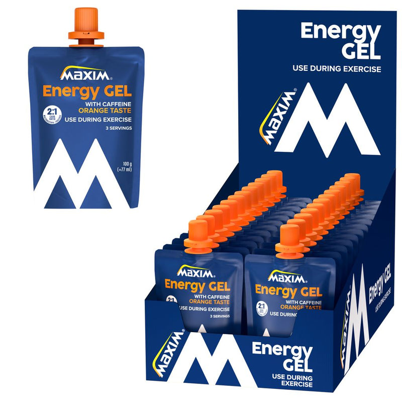 Gel di energia massima arancione e caffeina 100gr ds a 24