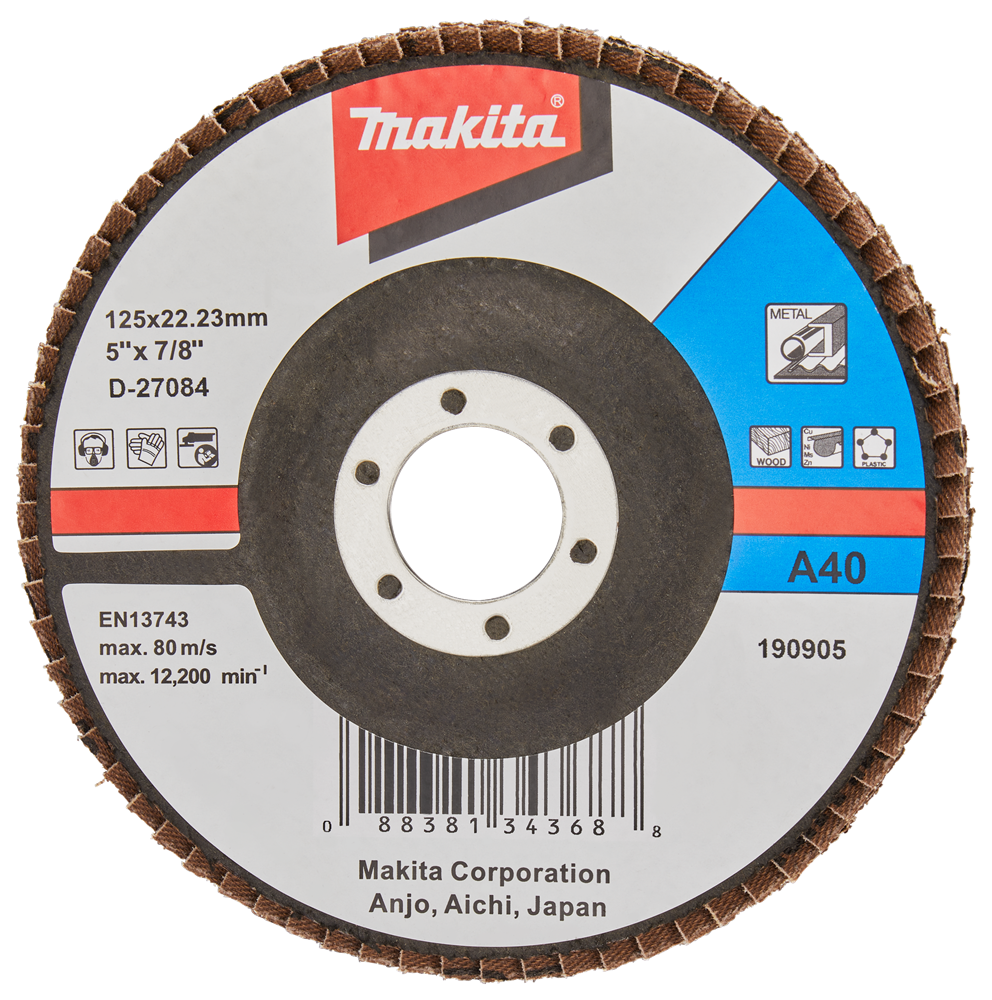 Makita accessoires lamellenschuurschijf 125mm a40 - d-27084 d-27084