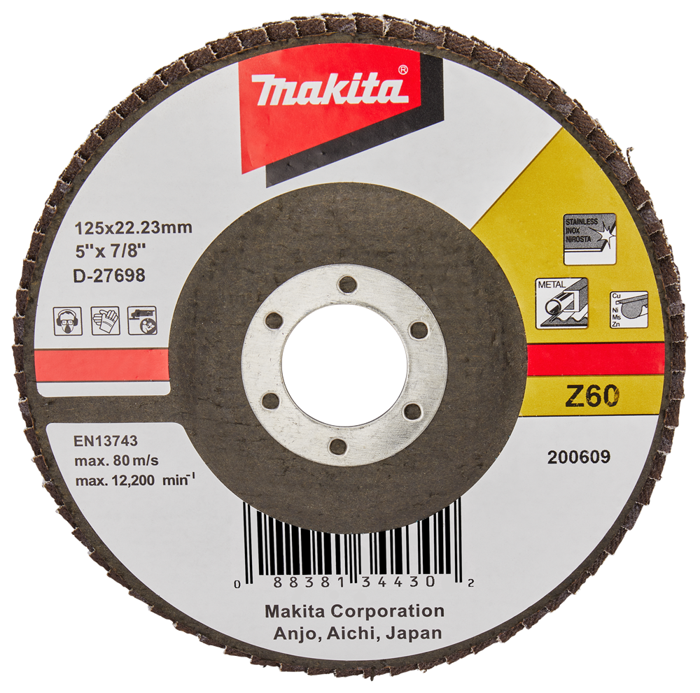 Accesorios Makita disco de lijado de solapa 125mm z60 - d-27698 d-27698