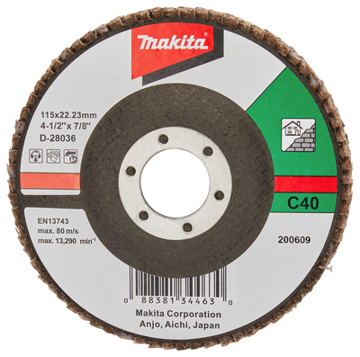 Makita accessoires lamellenschuurschijf 115mm c40 - d-28036 d-28036
