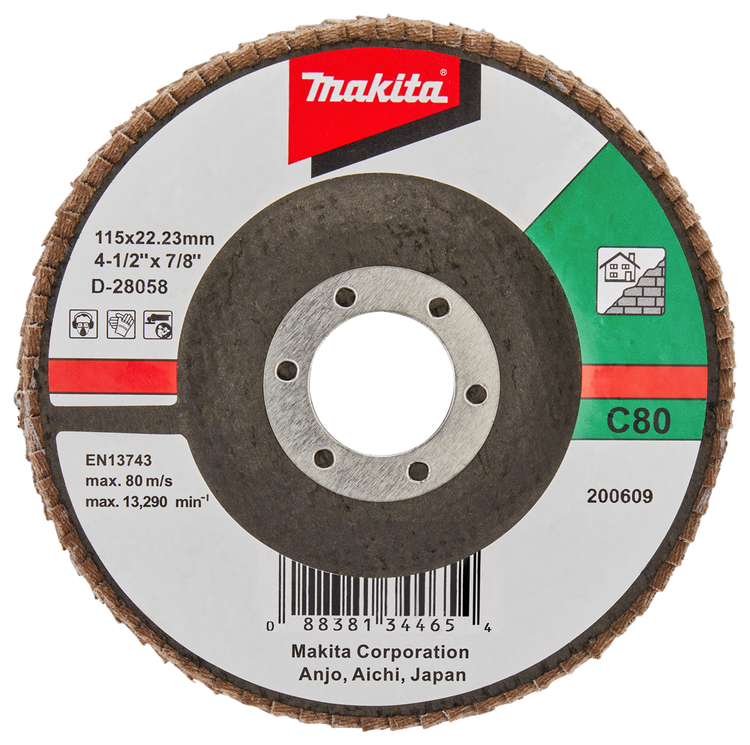 Makita accessoires lamellenschuurschijf 115mm c80 - d-28058 d-28058