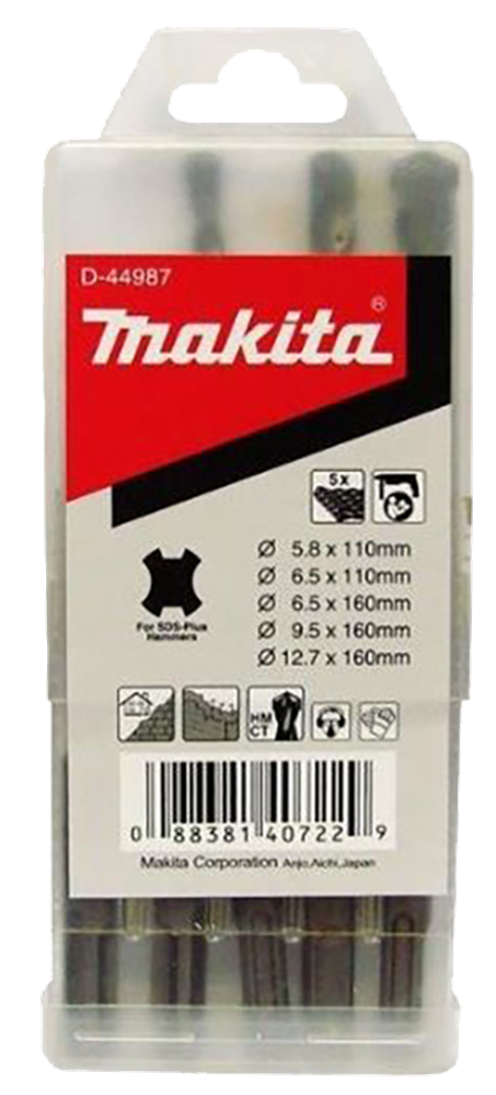 Accessori Makita set di punte per calcestruzzo 5 pezzi - d-44987 d-44987
