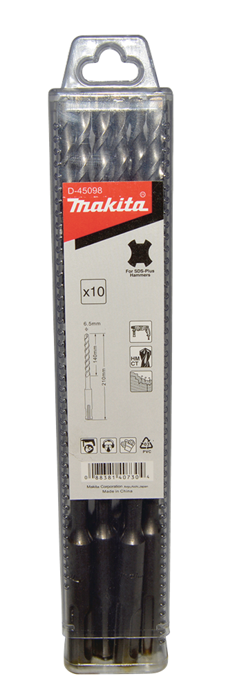 Accessori Makita b2s: punta per calcestruzzo 6,5x210mm - d-45098 d-45098