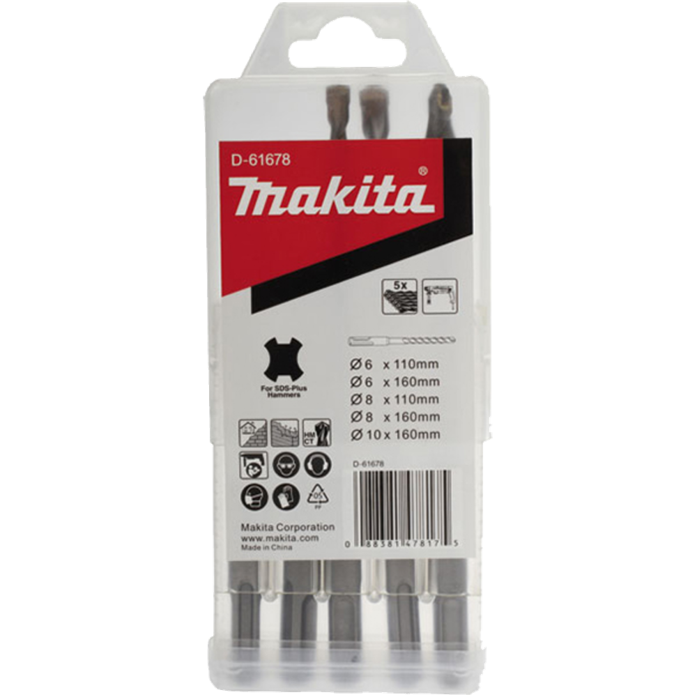 Accessori Makita set di punte per calcestruzzo 5 pezzi - d-61678 d-61678