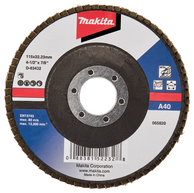 Accesorios makita disco de lijado de solapa 115 mm a40 - d-63432-10 d-63432-10
