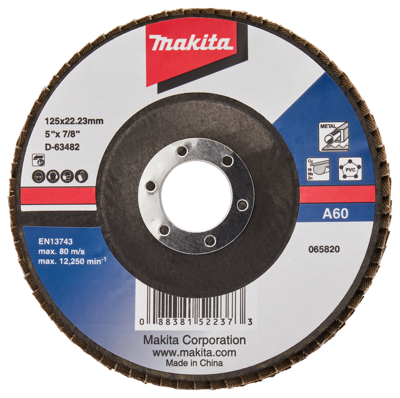 Accesorios makita disco de lijado de solapa 125 mm a60 - d-63482-10 - d-63482-10