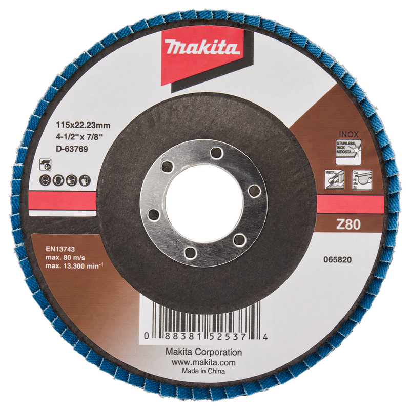 Accessori Makita disco abrasivo lamellare 115mm z80 - d-63769-10 d-63769-10