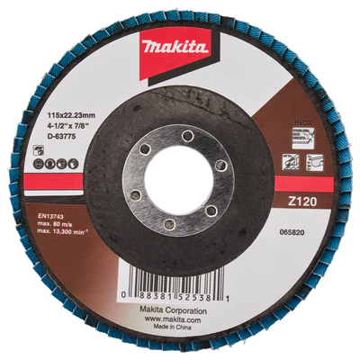 Accessori Makita disco abrasivo lamellare 115mm z120 - d-63775-10 d-63775-10