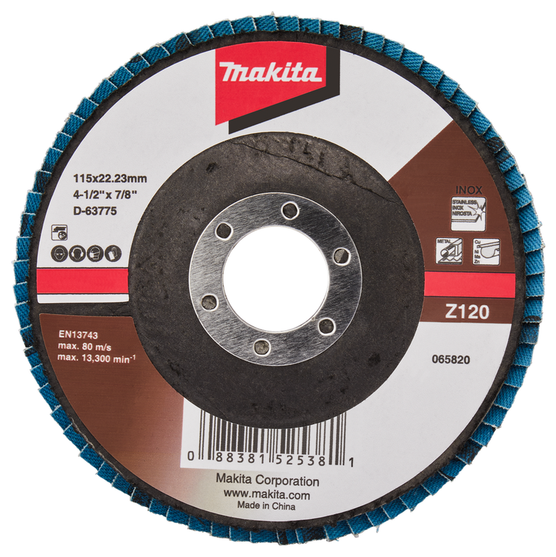 Accesorios Makita disco de lijado de solapa 115 mm z120 - d-63775-10 d-63775-10