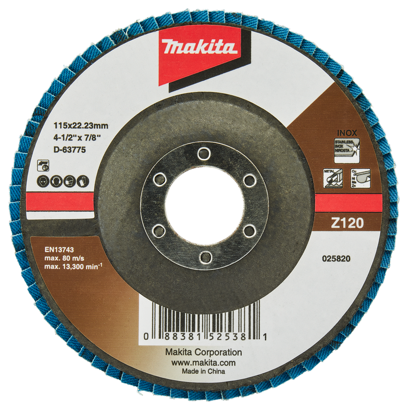 Accesorios Makita disco de lijado de solapa 115 mm z120 - d-63775 d-63775