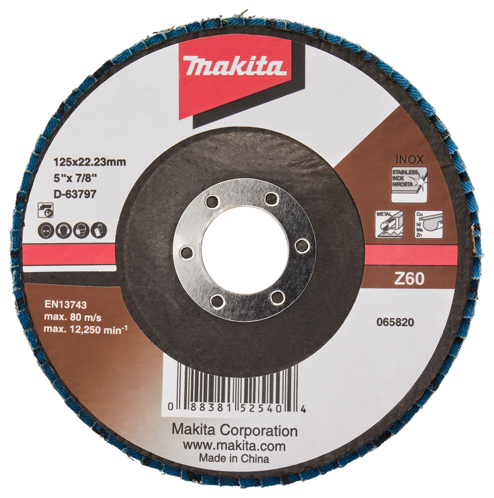 Accesorios Makita disco de lijado de solapa 125mm z60 - d-63797-10 d-63797-10